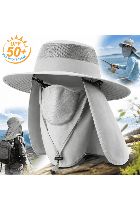 Fishing Hat,Sun hat,Sun Cap with UPF 50+ Sun Protection and Neck Flap,for Man and Women,Wide Brim Outdoor Fishing Hiking Camping Hunting Boating Safari Gardening