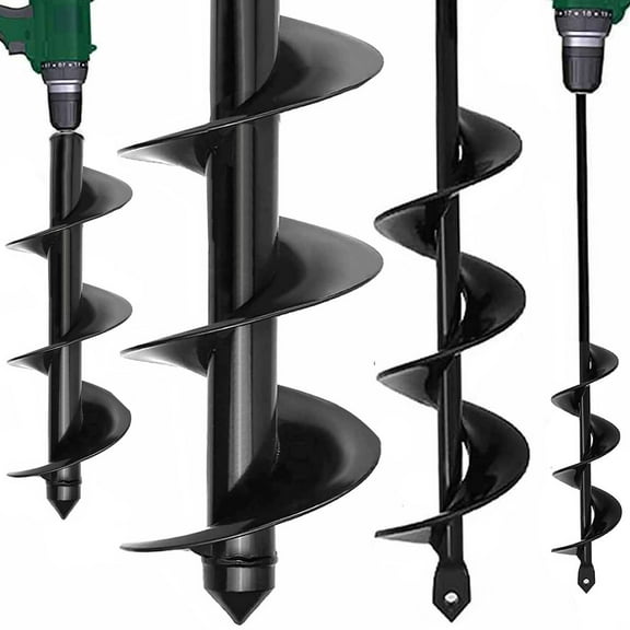 Genreen Garden Auger Drill Bit for Planting 1.6"x16.5"and 3.5"x16",Heavy Duty Bulb Planter Tool for Digging Holes,Compatible with 3/8" Hex Drive Drill