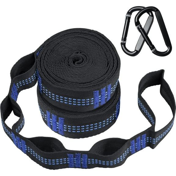 Genreen Hammock Tree Straps with Carabiners - Heavy Duty Swing Straps for Trees, Adjustable Hanging Straps for Hammocks (2-Pack)