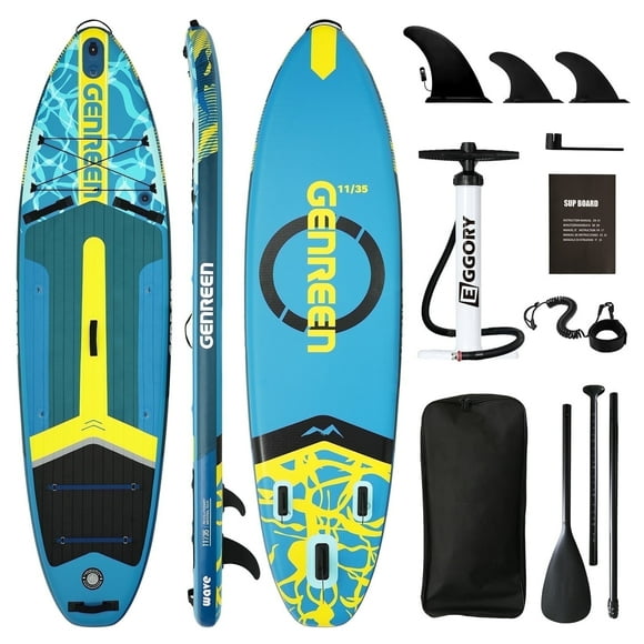Genreen Inflatable Paddle Board 11" Stand up Paddle Board with Full SUP Premium Accessories