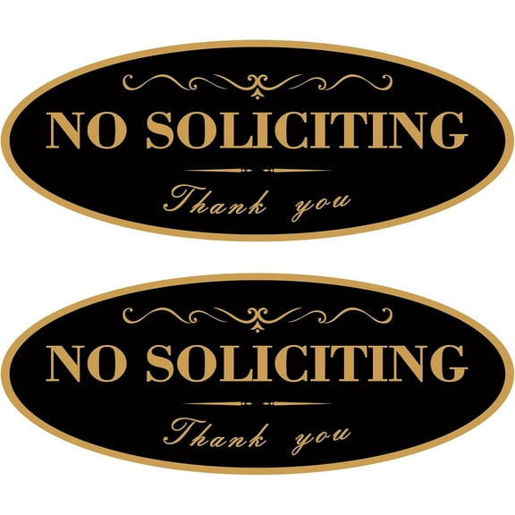 Genreen No Soliciting Sign for Front Door - Weatherproof Aluminum "No Soliciting" House Sign with Hanging Hardware, Indoor/Outdoor Use