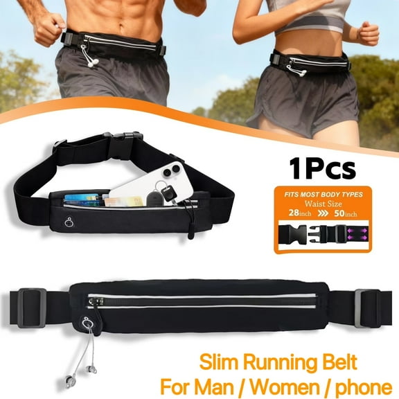 Genreen Slim Running Belt Fanny Pack for Men Women, Running Phone Holder Runners Pouch Waist Pack for Workout, Money Belt, Running Gear Accessories [Fits ALL Phones]