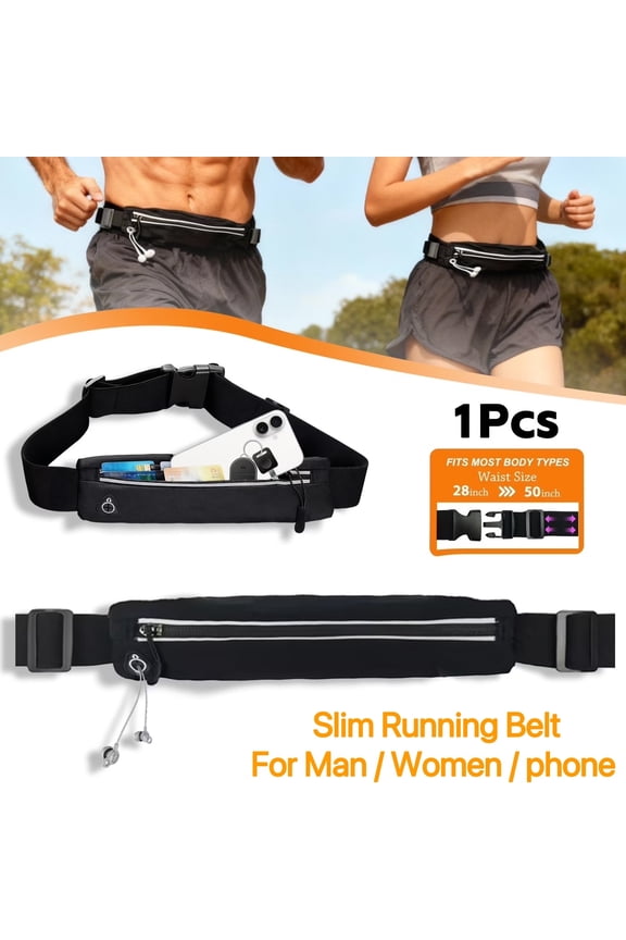 Slim Running Belt Fanny Pack for Men Women, Running Phone Holder Runners Pouch Waist Pack for Workout, Money Belt, Running Gear Accessories [Fits ALL Phones]