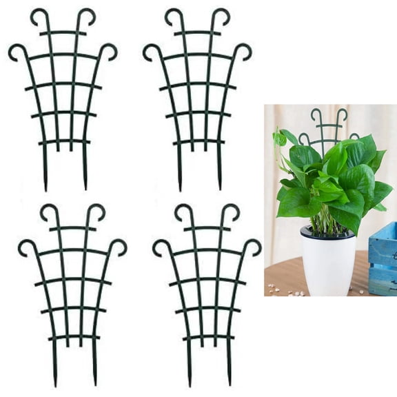 Emlimny Trellis for Potted Plants, Mini Garden Trellis for Climbing Plants Stackable Plant Trellis Indoor Plastic Potted Plant Support DIY Climbing Trellis Flower Pots Supports, 4 Pack