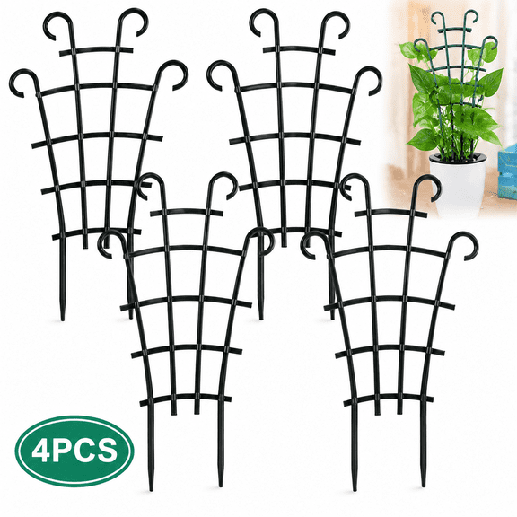 Emlimny Trellis for Potted Plants, Mini Garden Trellis for Climbing Plants Stackable Plant Trellis Indoor Plastic Potted Plant Support DIY Climbing Trellis Flower Pots Supports, 4 Pack