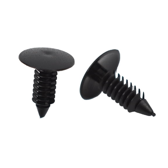 Genrics 100 Pcs 8mm Dia Hole Black Plastic Rivets Fasteners for Car Auto Bumper Fender Replacement for Most Cars