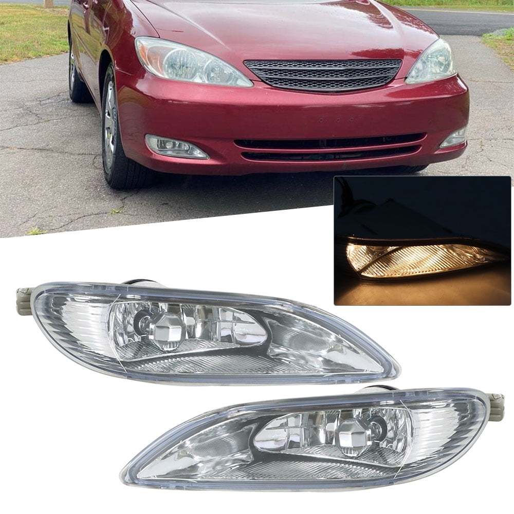 Genrics 2-Pack Fog Lights Assembly Fog Lamps Bumper Lights Clear Lens Replacement for 2005-2008 Corolla, 2002-2004 Camry, 2002-2003 Solara