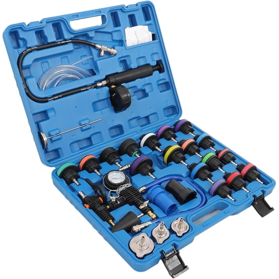 Genrics 28-Pcs Universal Radiator Pressure Tester Coolant Pressure Tester Kit with Suitcase