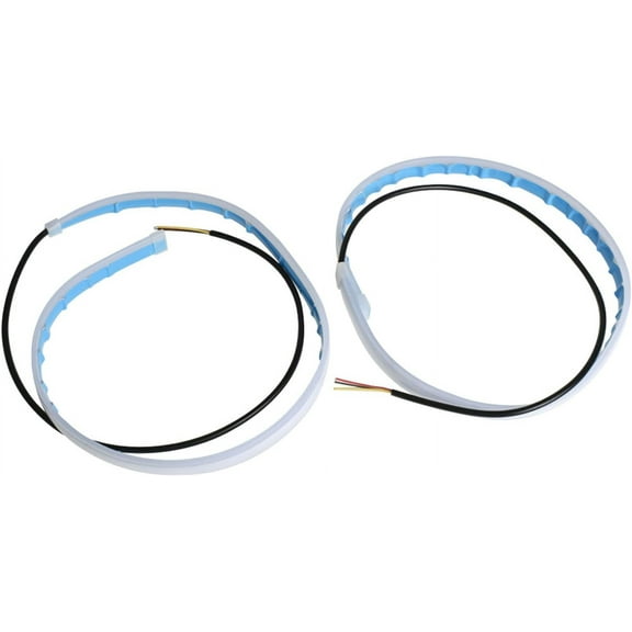 Genrics 2PCS 12V 24Inch DRL LED Light Strip Flexible Daytime Running Lights Dual Color Yellow & White Dual Color Fit for Any 12V Car