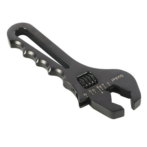 Genrics 3AN-16AN Black Adjustable Wrench Aluminum Tool Spanner for Hose End Fitting