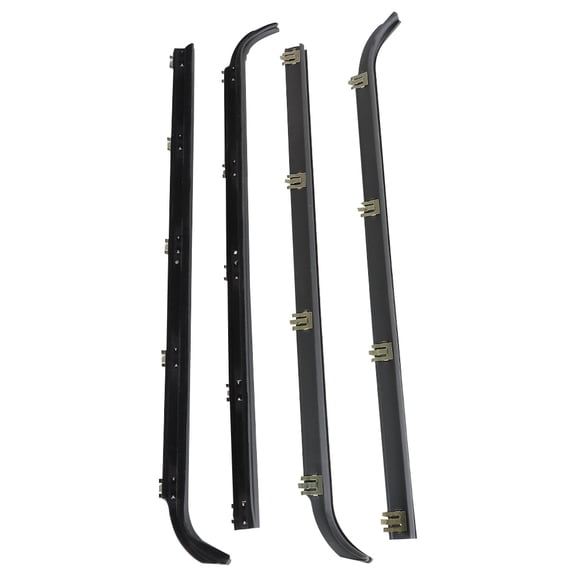 Genrics 4PCS Set Window Sweep Felts Inner Outer Seals Weatherstrip for 1987-1996 F150 F250 F350 Truck Black