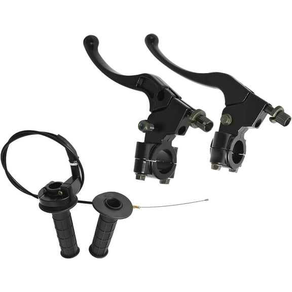 Genrics 7/8 Handlebar Grip Throttle Cable Clamp Clutch Brake Handle Levers Replacement for Honda CRF100F CRF50F CT110 XL100 XL125 XR100 XR185