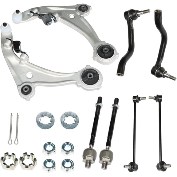 Genrics 8-Pack Front Lower Control Arms Ball Joints Assembly Sway Bars Links Tie Rods Ends Suspension Kit Replacement for Nissan Altima 2007-2013