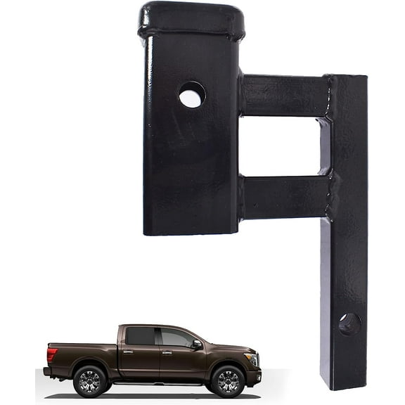 Genrics Car 1-1/4 Inch to 2 Inch Trailer Hitch Receiver Rise-Drop Adapter Extender Extension Tow