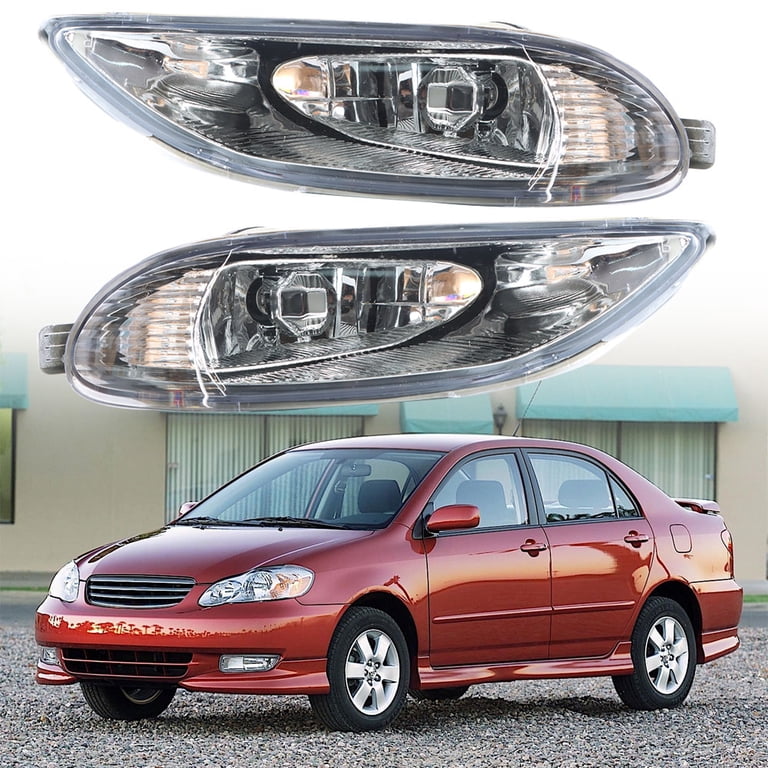 Clear Fog Light Kit With Switch & Wiring For Toyota Corolla 2005-2008 (Pair, Munirater)