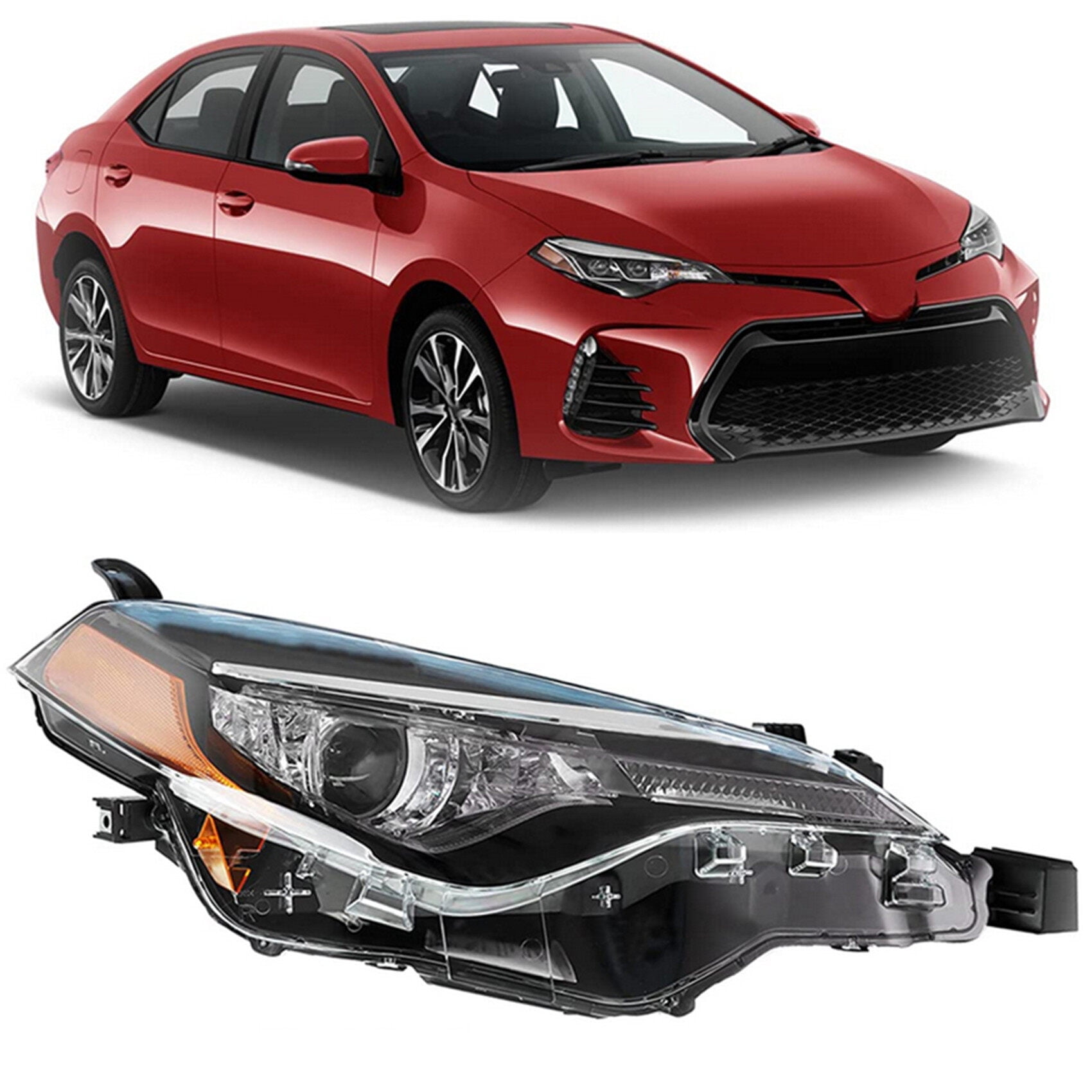 Genrics Fit For Toyota Corolla 2017-2019 C L Le Le Eco Headlight Assembly  Right Side 1pc