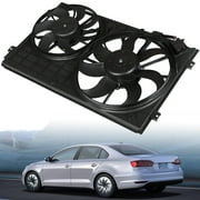 Genrics For 2009 2010-2013 Volkswagen Jetta Radiator Condenser Cooling Fan Assembly