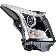 Genrics For 2013-2018 Cadillac ATS Halogen Projector Headlight Right Side Chrome Housing