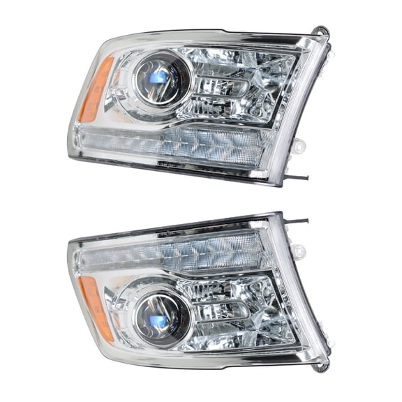 Genrics Front Headlamp Replacement for 2009-2018 Ram 1500 LED DRL Projector Headlights Assembly Pair Set Left and Right