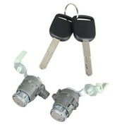 Genrics Front Left&Right Door Lock Cylinder W/2 Key for 2002-2004 Honda Civic 1.7L