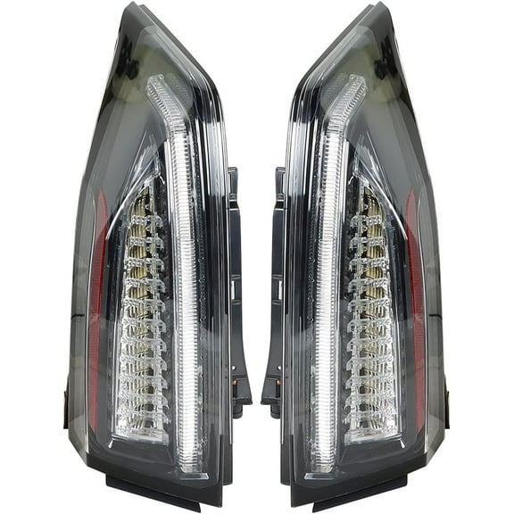 Genrics Full LED Tail Lights Assembly Replacement for Cadillac ATS 2013-2018 Driver & Passenger Side Rear Brake Lamps GM2801260 GM2800260