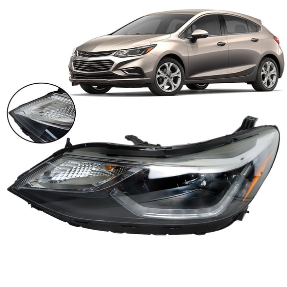 Genrics Headlight Assembly Headlamp Projector Driver Side with LED DRL Replacement for 2016 2017 2018 2019 Cruze
