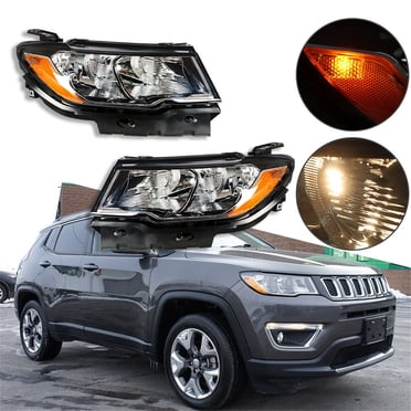 Pair Halogen Headlight Assembly For 2017-2021 Jeep Compass – Driver & Passenger Side