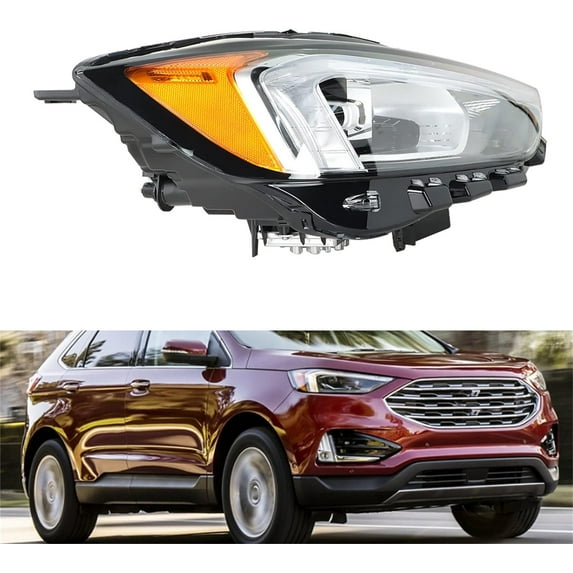 Genrics Headlight Assembly Replacement for Ford Edge 2019 2020 2021 Full LED Headlights With DRL RH Set Passenger Side