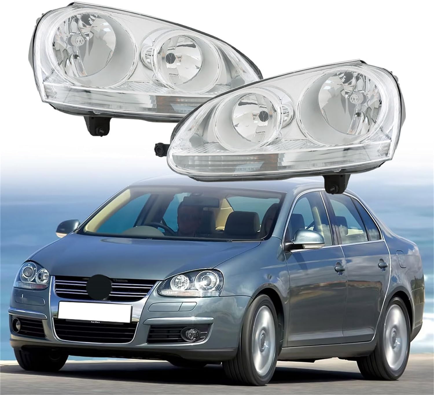 Genrics Headlight Assembly Replacement for Jetta/Rabbit 2006-2009 ...