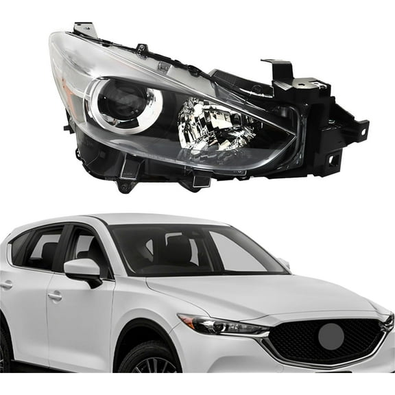 Genrics Headlight Assembly Replacement for Mazda 3 2017-2018 Halogen Factory Headlight Right Set Passenger Side MA2519175