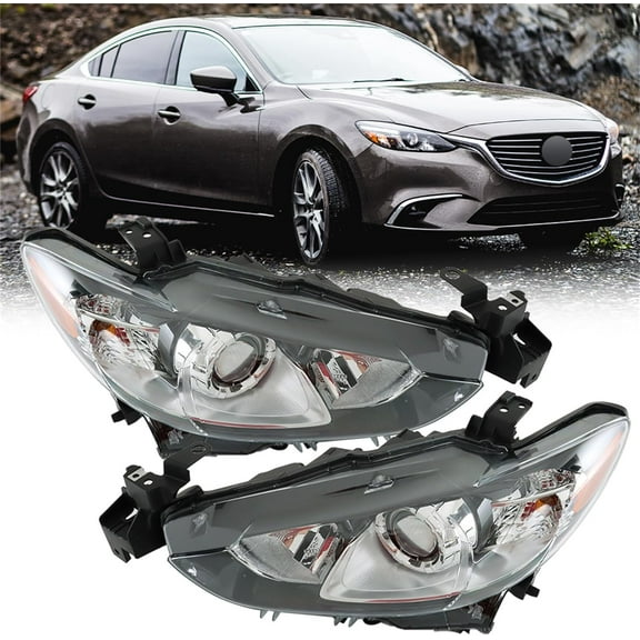 Genrics Headlights Assembly Replacement for Mazda 6 2014-2017 Halogen Projector Headlights Driver and Passenger Side