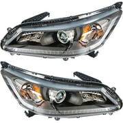 Genrics Headlights Replacement for 2013-2015 Honda Accord Sedan Projector Headlight Assembly Pair Left+Right Side Passenger Driver Side