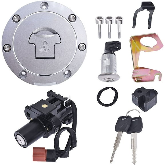 Genrics Ignition Switch Fuel Gas Cap Seat Lock Key Fit for Honda CBR1000RR 2008-2014, Fit for Honda CBR600RR 2007-2014
