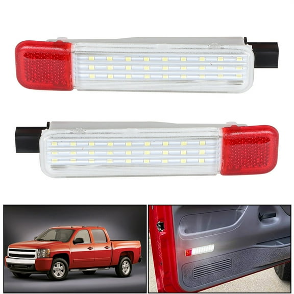 Genrics Interior Door Panel Courtesy LED Lamp Pair For 1995-2007 Silverado Sierra C/K