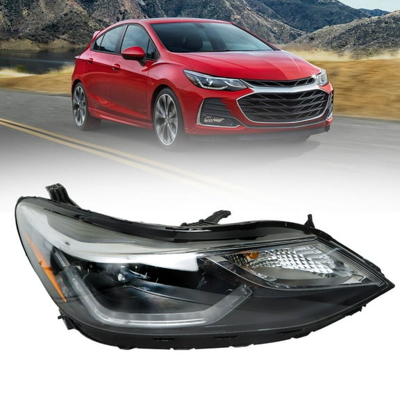 Genrics LED DRL Halogen Headlights Front Head Lamps for 2016 2017 2018 2019 Chevy Cruze Projector Headlight Assembly Passenger Side