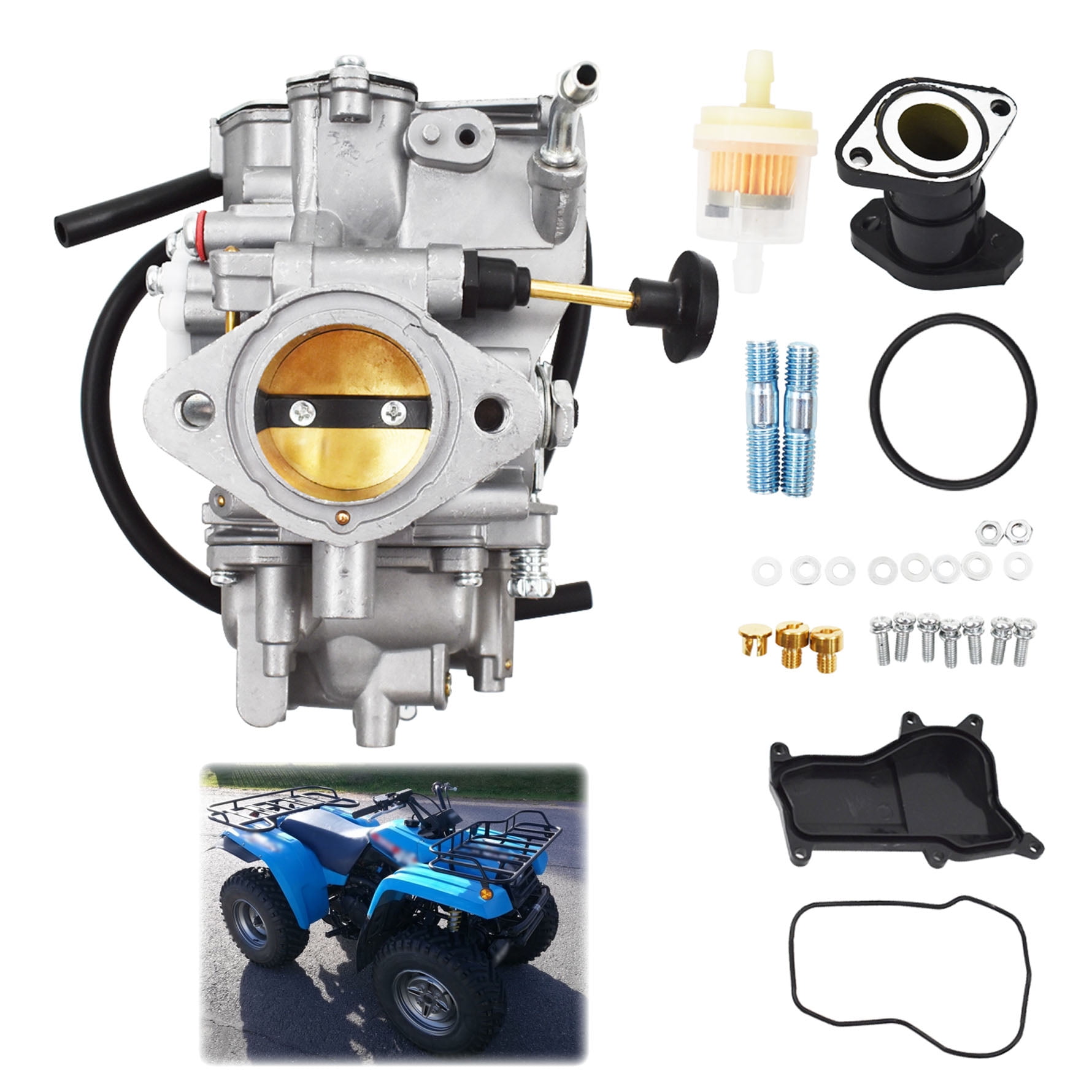 Genrics New Carburetor Intake Fit for Yamaha Moto-4 Big Bear Warrior 350 YFM 350 Yfm350 1987-2004 Carb