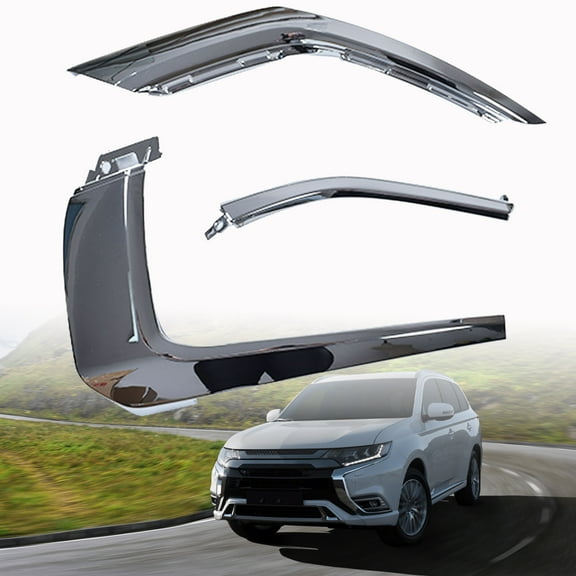 Genrics RH front Bumper Upper chrome Trim molding Strip Replacement for Mitsubishi Outlander 2016-2019 MI1047103, MI1047104
