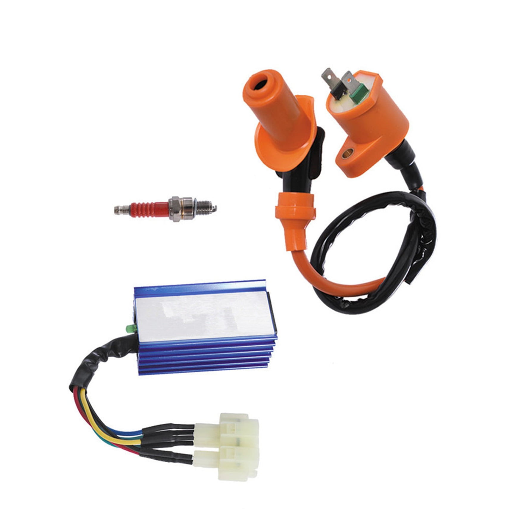 Genrics Racing Ignition Coil Spark Plug AC CDI Fit for Kawasaki Mule 550 KAF300C 1998-2004, Fit for Kawasaki Mule 550 KAF 300 1997