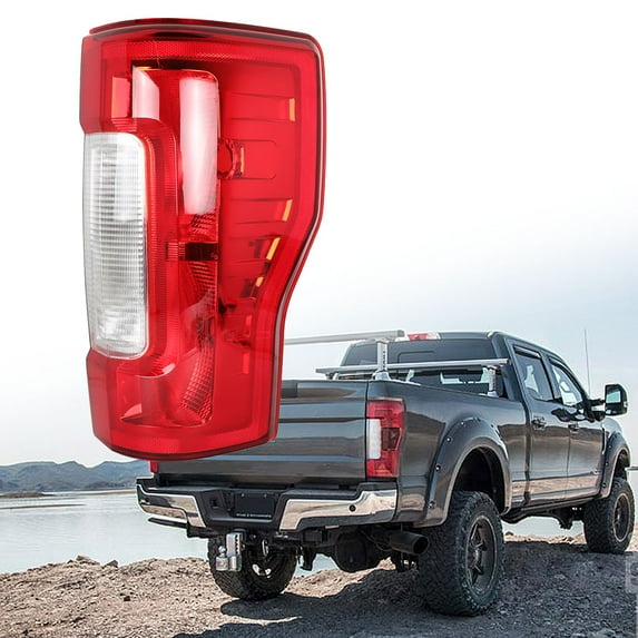 Genrics Rear Right Chrome Red Tail Light Taillamp Assembly Replacement for 2017-2019 F250 F350 Super Duty Passenger Side