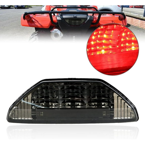 Genrics Rear Smoked LED Tail Light Braking Lamp For Honda TRX 250EX 300 400 500 700 ATV