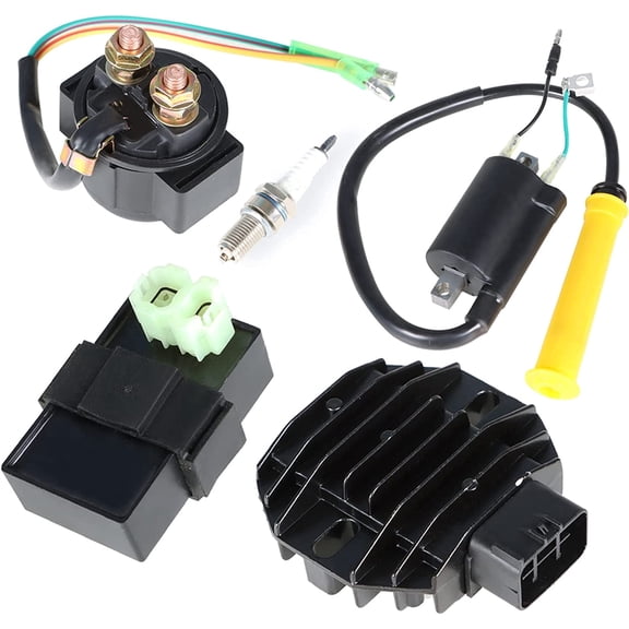 Genrics Spark Plug CDI Ignition Coil Starter Relay Rectifier Replacement for 1999-2004 Sportrax TRX400EX