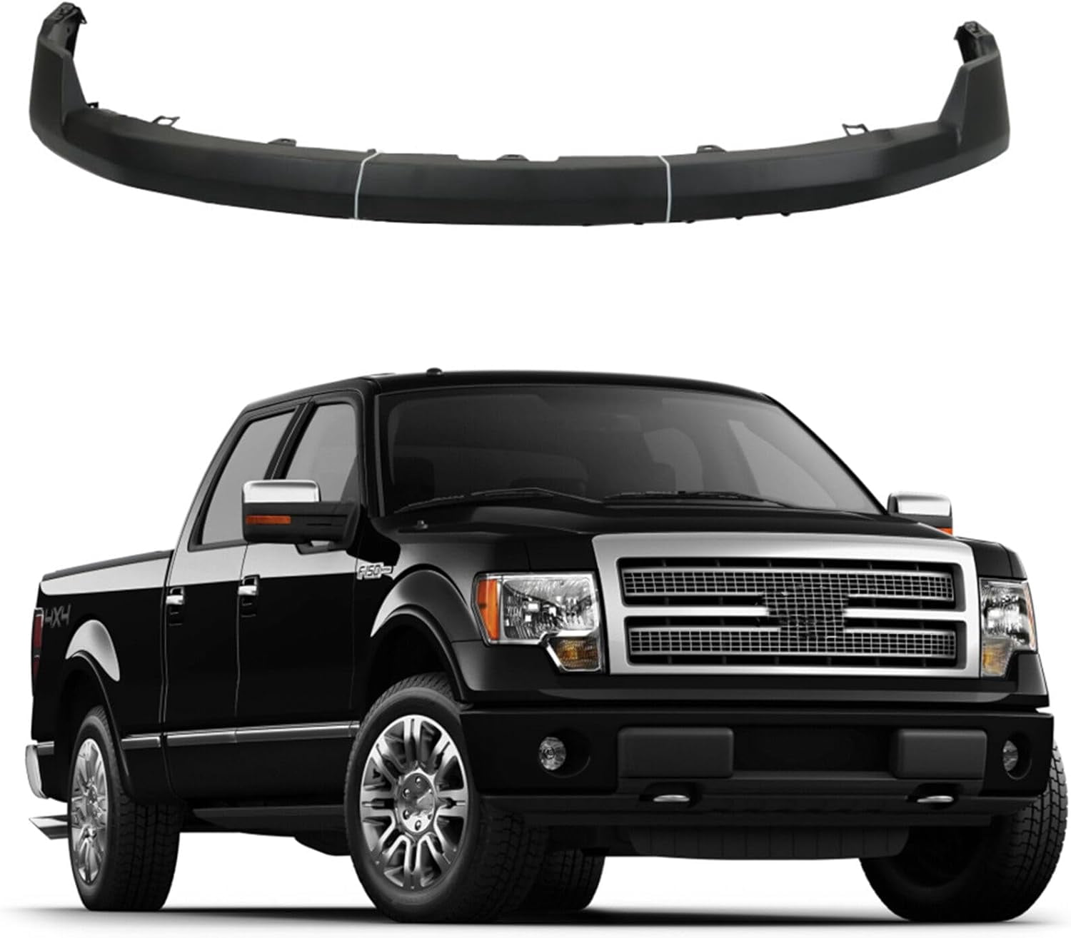 PIT66 Textured Black Front Upper Bumper Cover Fit for Ford F150 XL 2009-2014 11735587,FO1000643