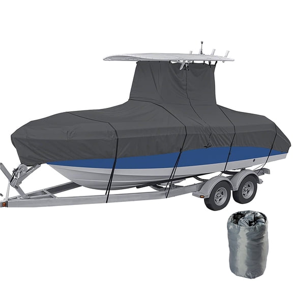 Genrics T-Top Roof Boat Cover Heavy Duty Waterproof UV Resistant 22-24L x 116W Grey