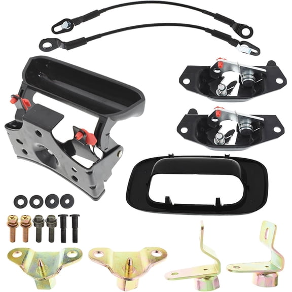 Genrics Tailgate Handle Hinge Latch Striker Cable Kit Replacement for Silverado Sierra 1999 2000 2001 2002 2003 2004 2005 2006 2007 Replacement for 15074253 15074252 88981030