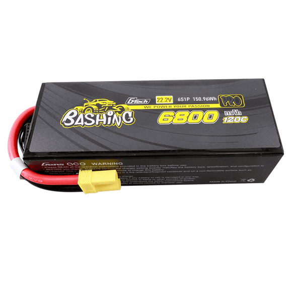 Gens Ace 6800mAh 6S1P 22.2V G-Tech Bashing Series Lipo Battery Pack With EC5 Plug