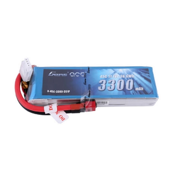 Gens ace 3300mAh 11.1V 45C 3S1P Lipo Battery Pack w/ Deans GEA33003S45D Airplane Batteries