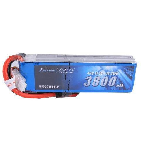 Gens ace 3800mAh 11.1V 45C 3S1P Lipo Battery Pack with Deans plug