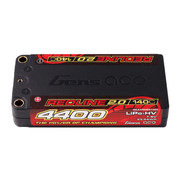 Gens ace 4400mAh 2S 7.6V 140C HV Shorty Redline 2.0 Series Hardcase LiPo Battery with 5.0mm Bullet