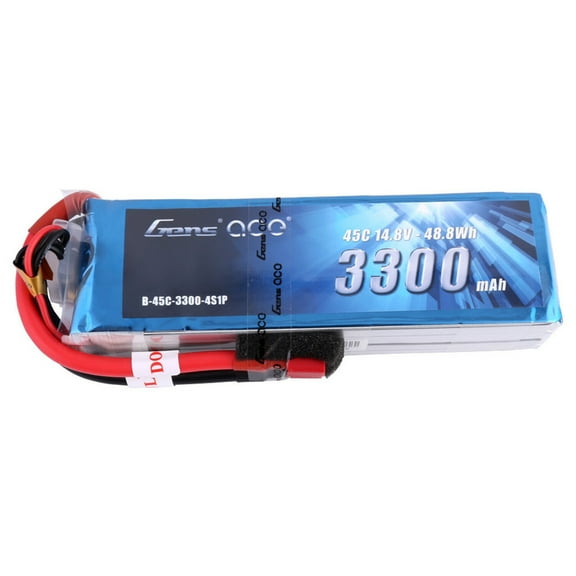 Gens Ace 4S 3300mAh 45C 14.8V LiPo Battery w/Deans Plug