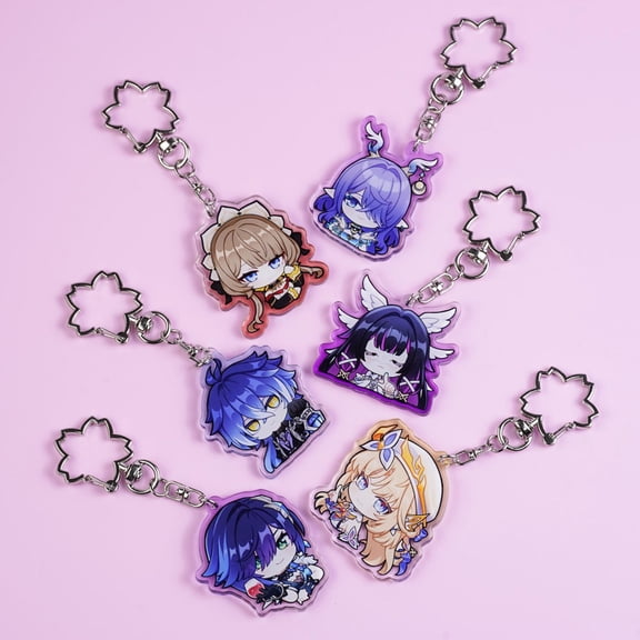 Genshin Impact Acrylic Keychains - Sandrone, Lauma, NicoleReeyn, Columbina, Flins, Yelan Acrylic Keychain Set for Bags & KeysGift for Her (1 keychain)